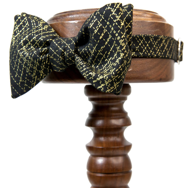 Cotton | Gold Metallic Cross Hatch