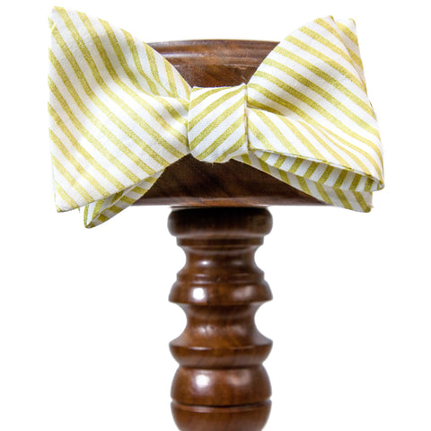 Cotton | White + Metallic Gold Stripes