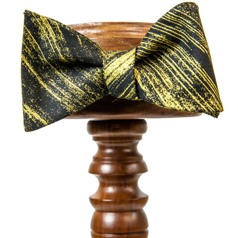 Cotton | Gold Metallic Textured Stripe