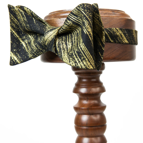 Cotton | Gold Metallic Textured Stripe