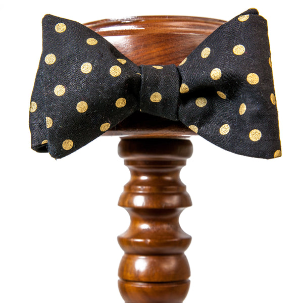 Cotton | Black and Metallic Gold Dots