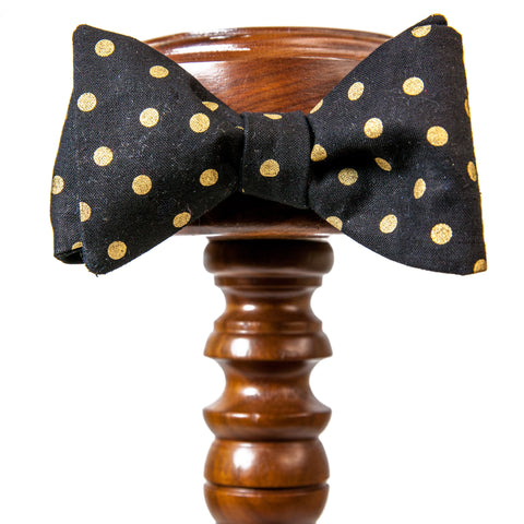 Cotton | Black and Metallic Gold Dots