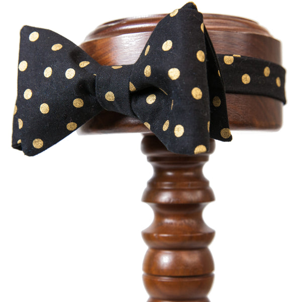 Cotton | Black and Metallic Gold Dots