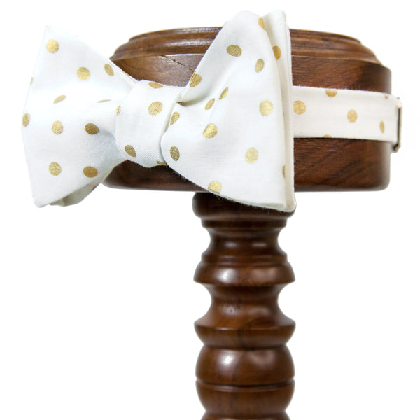 Cotton | White + Metallic Gold Dots