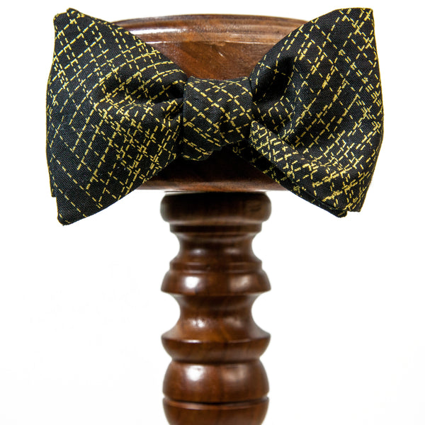 Cotton | Gold Metallic Cross Hatch